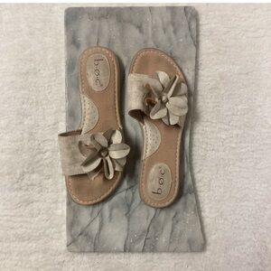 Born Sandals Size 7 Gold Floral Design Slip On